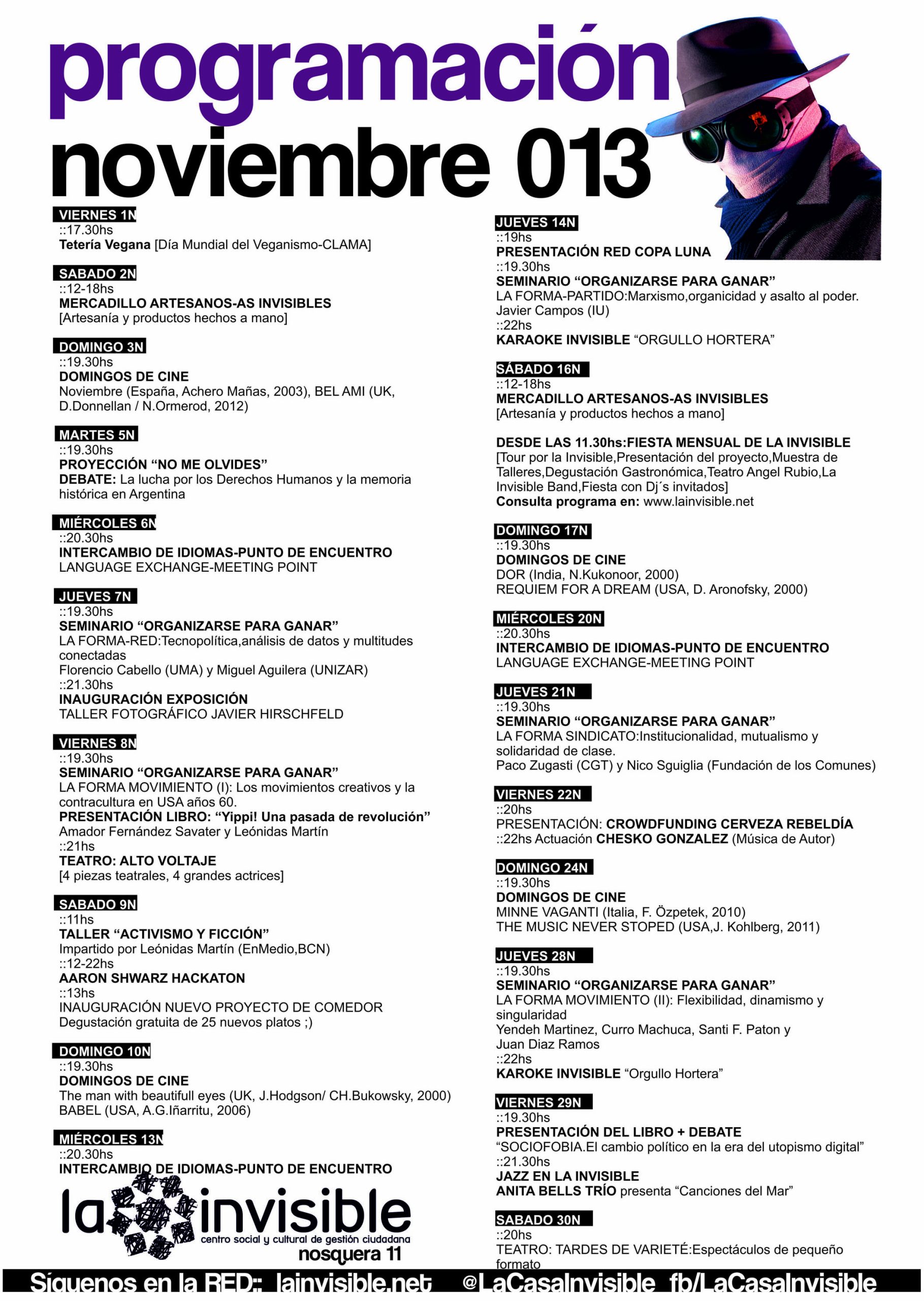 PROGRAMACIÓN :: NOVIEMBRE 2013