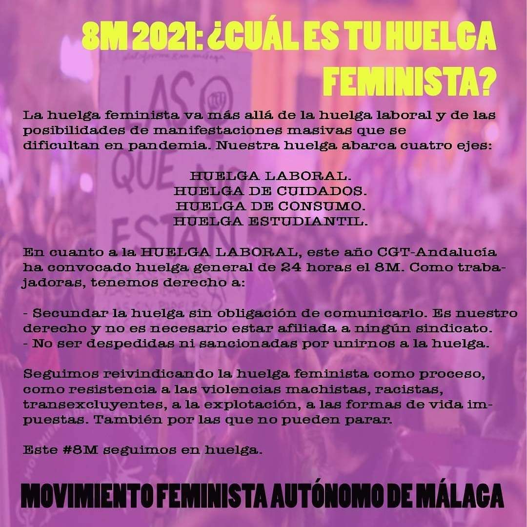 8M – Manifiesto del Movimiento Feminista Autónomo de Málaga